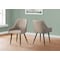Monarch Specialties Dining Chair, Set Of 2, Side, Upholstered, Kitchen, Dining Room, Fabric, Metal, Beige, Black I 1188 - alternate 2